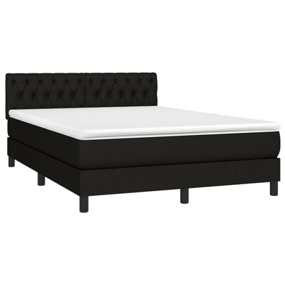 Boxspring Met Matras En Led Stof Zwart 140 x 190 cm Getuft ontwerp