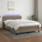 Boxspring Met Matras En Led Stof Taupe 140 x 190 cm Getuft ontwerp