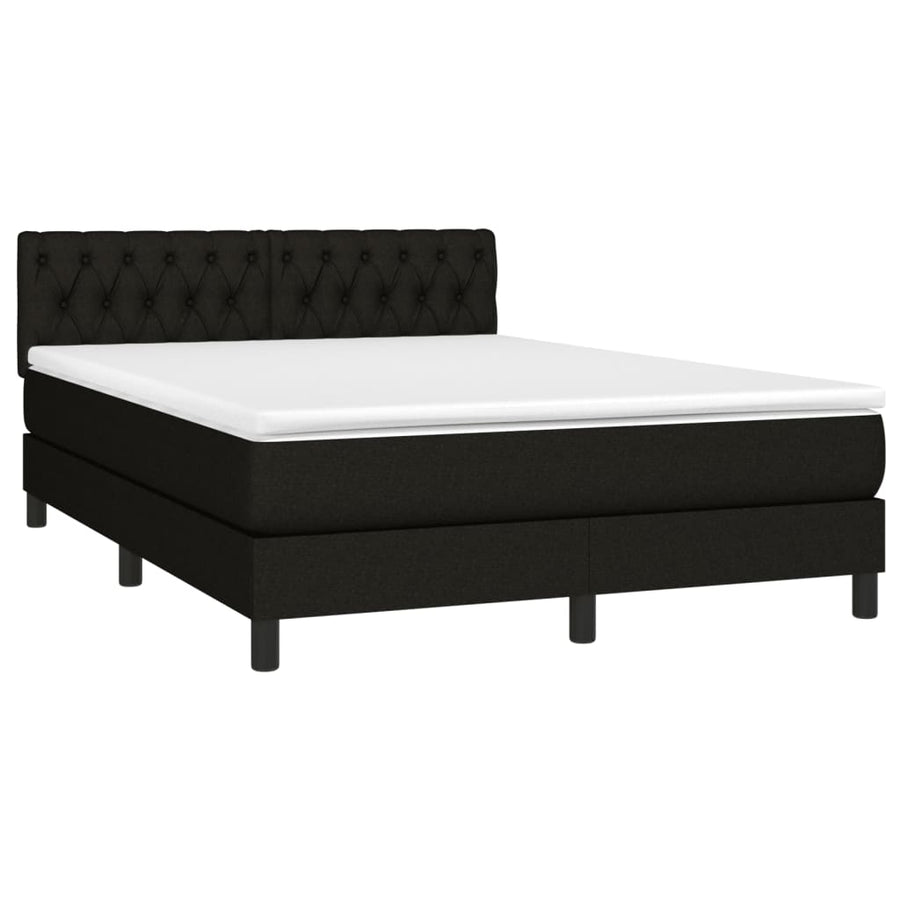 Boxspring Met Matras En Led Stof Zwart 140 x 200 cm Getuft ontwerp
