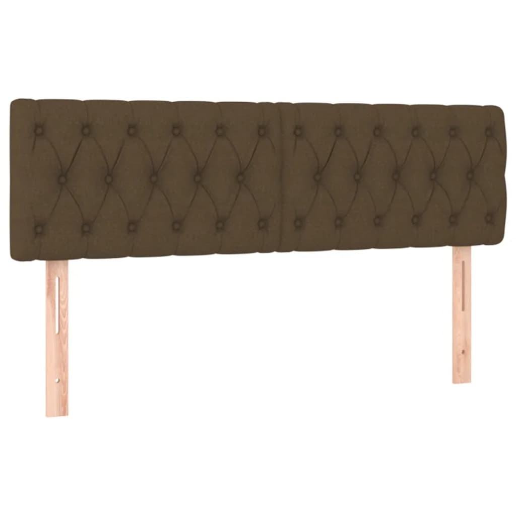 Boxspring Met Matras En Led Stof Donkerbruin 140 x 200 cm Getuft ontwerp