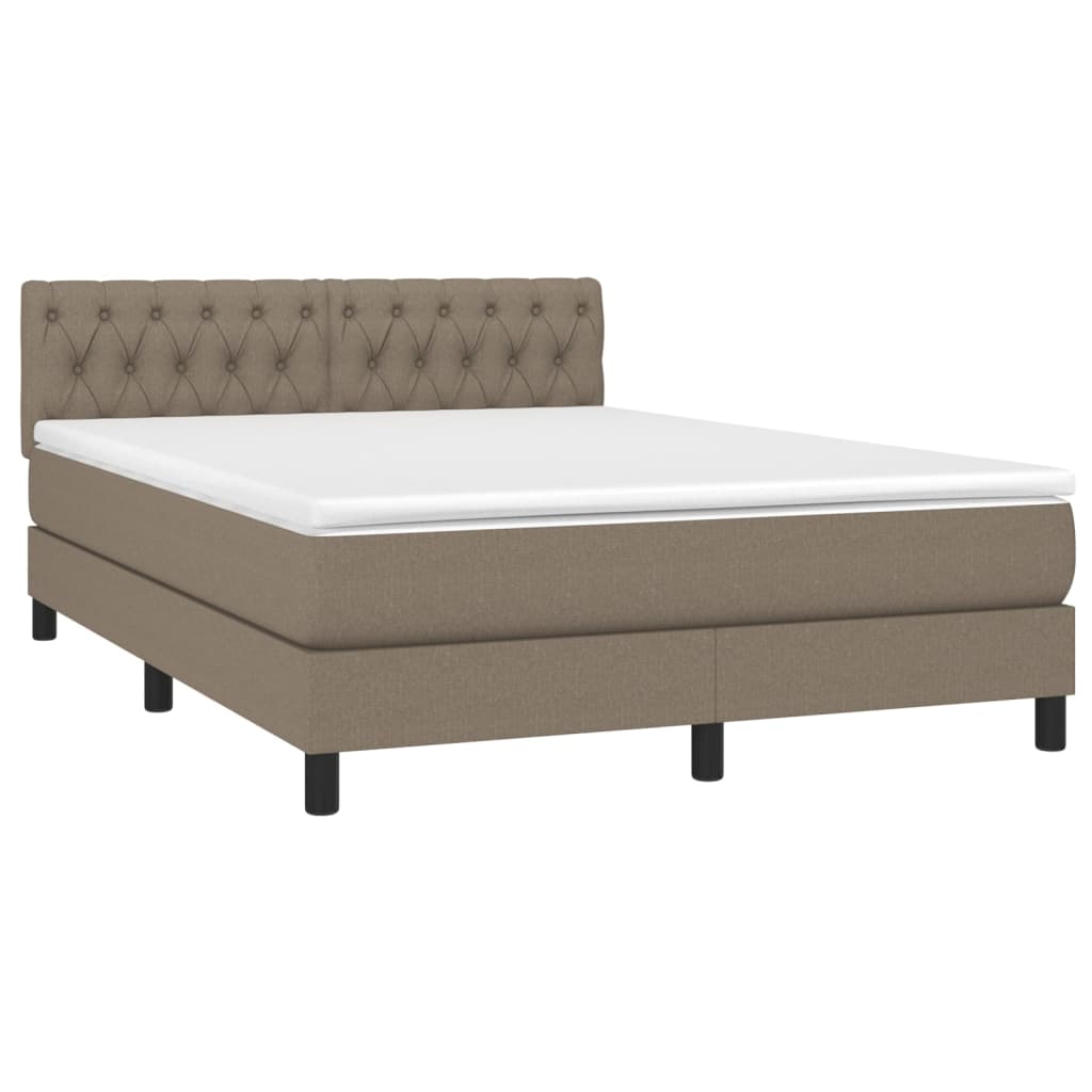 Boxspring Met Matras En Led Stof Taupe 140 x 200 cm Getuft ontwerp