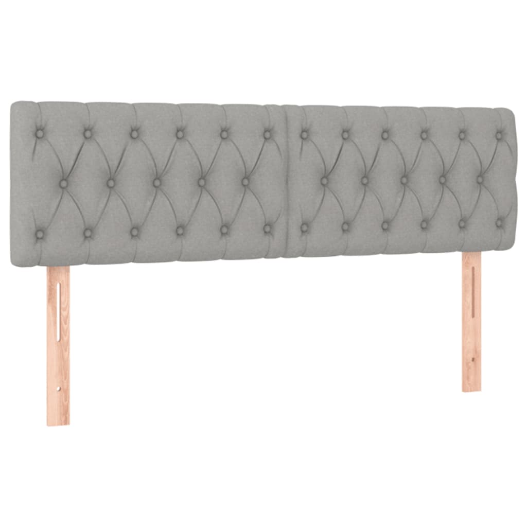 Boxspring Met Matras En Led Stof Lichtgrijs 160 x 200 cm Getuft ontwerp