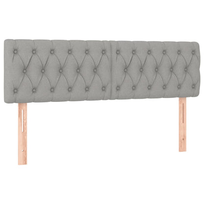Boxspring Met Matras En Led Stof Lichtgrijs 160 x 200 cm Getuft ontwerp