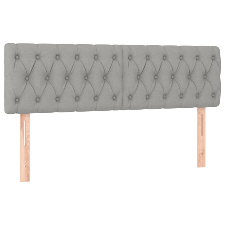 Boxspring Met Matras En Led Stof Lichtgrijs 160 x 200 cm Getuft ontwerp
