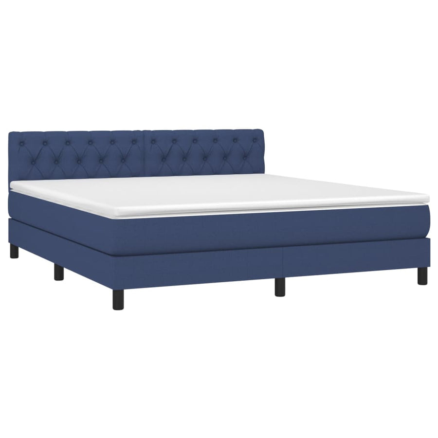 Boxspring Met Matras En Led Stof Blauw 160 x 200 cm Getuft ontwerp