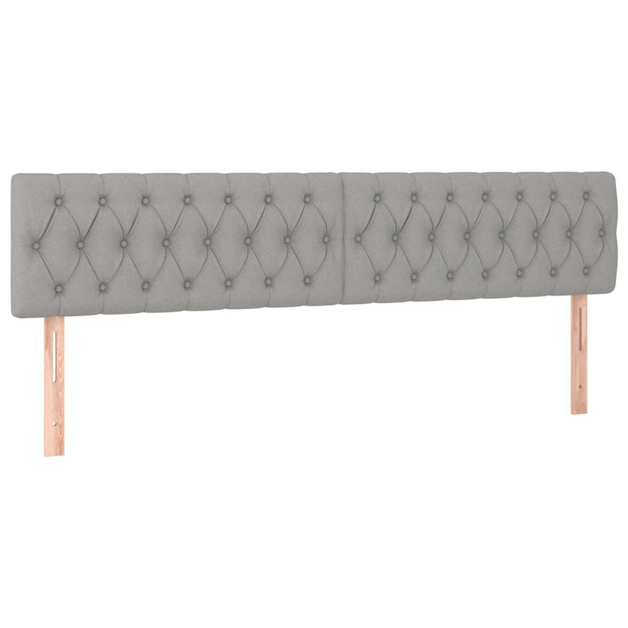 Boxspring Met Matras En Led Stof Lichtgrijs 180 x 200 cm Getuft ontwerp