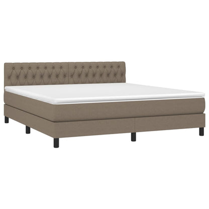Boxspring met matras en LED stof taupe 180x200 cm 180 x 200 cm Taupe