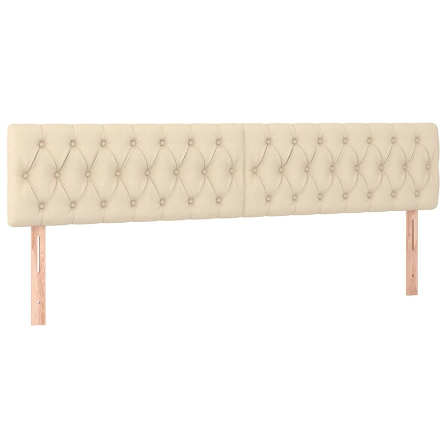Boxspring Met Matras En Led Stof Crèmekleurig 180X200 Cm 180 x 200 cm Getuft ontwerp