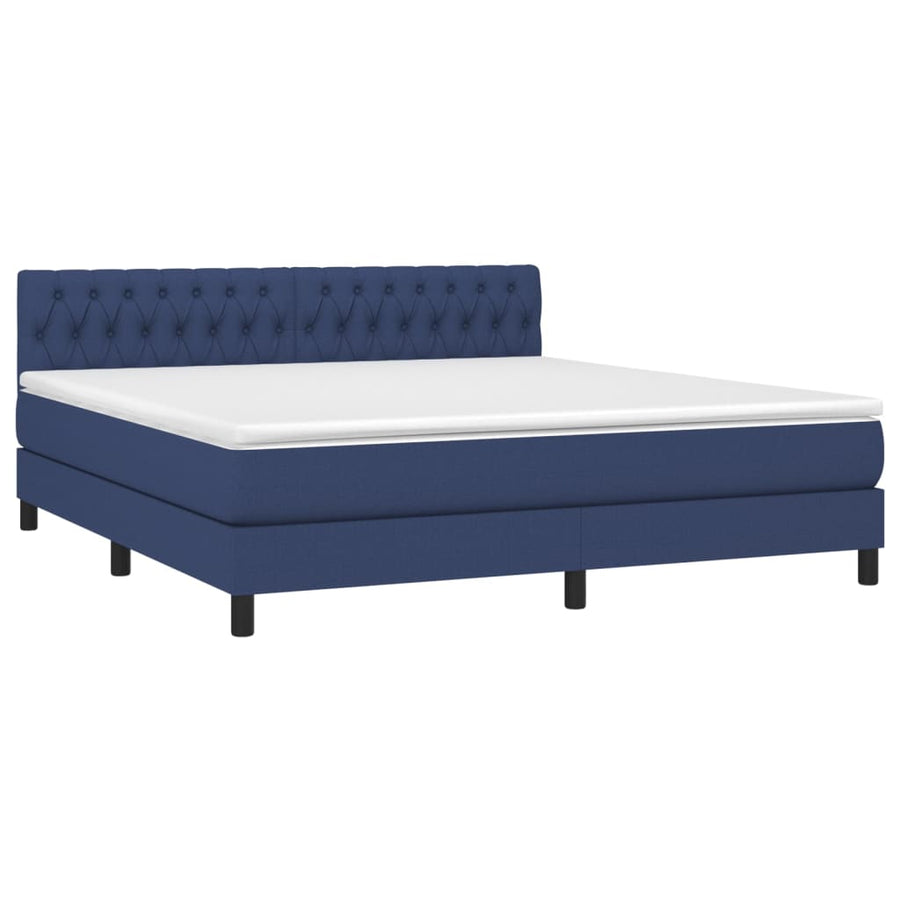 Boxspring Met Matras En Led Stof Blauw 180 x 200 cm Getuft ontwerp