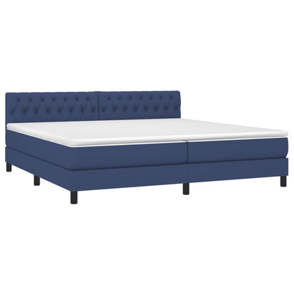 Boxspring Met Matras En Led Stof Blauw 200 x 200 cm Getuft ontwerp