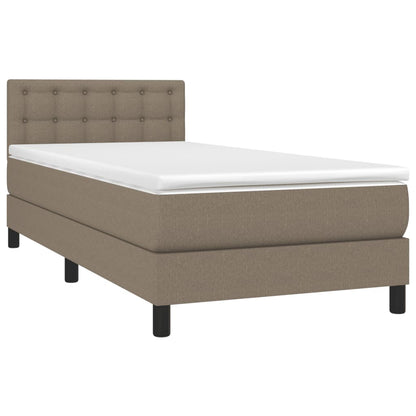 Boxspring met matras en LED stof taupe 80x200 cm 80 x 200 cm Knopen