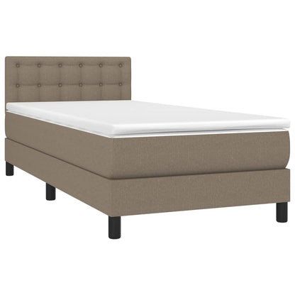 Boxspring met matras en LED stof taupe 80x200 cm 90 x 200 cm Taupe