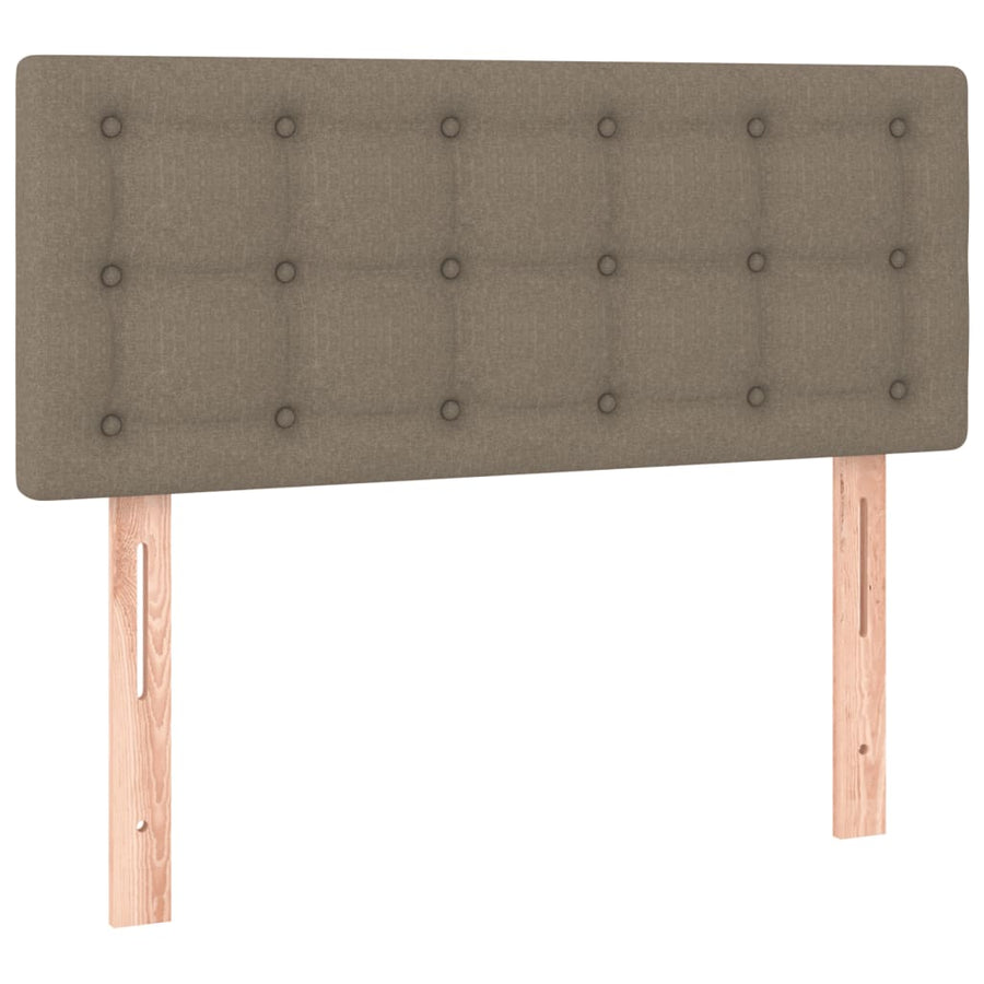 Boxspring Met Matras En Led Stof Taupe 100 x 200 cm Knopen