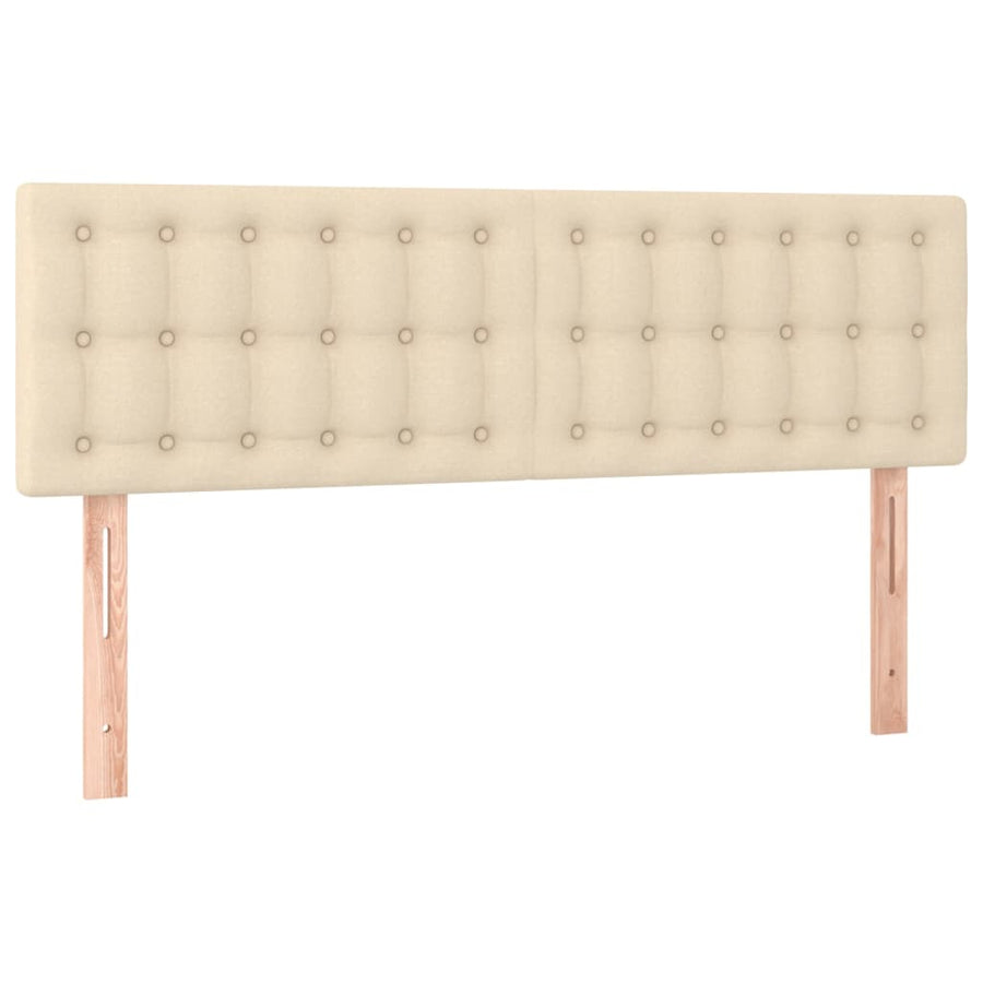 Boxspring met matras en LED stof crèmekleurig 140x200 cm 140 x 200 cm Crème