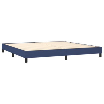 Boxspring Met Matras En Led Stof Blauw 200 x 200 cm Knopen