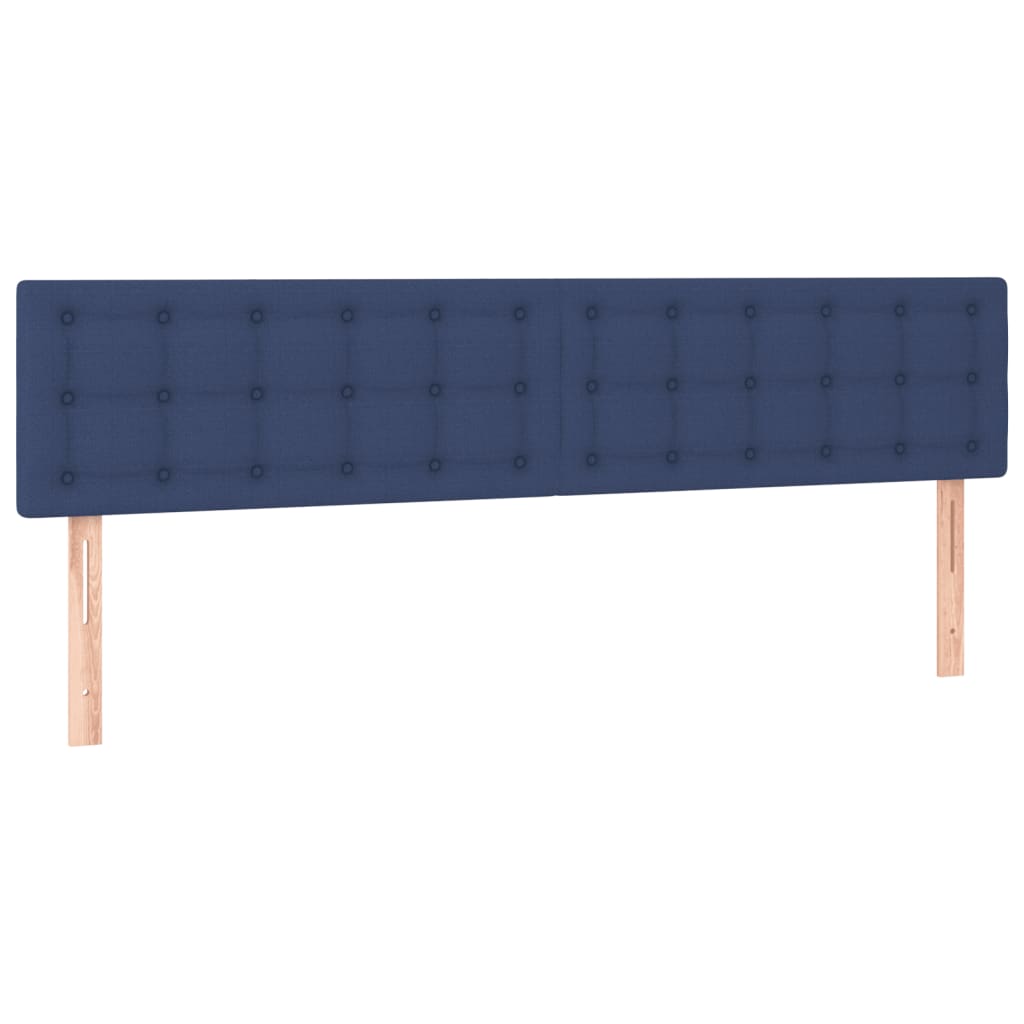 Boxspring Met Matras En Led Stof Blauw 200 x 200 cm Knopen