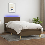 Boxspring met matras en LED 80x200 cm donkerbruin