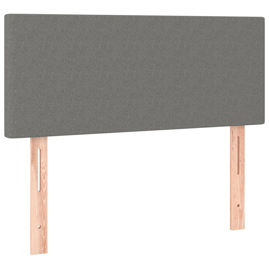 Boxspring met matras en LED stof donkergrijs 90x190 cm 90 x 190 cm Donkergrijs