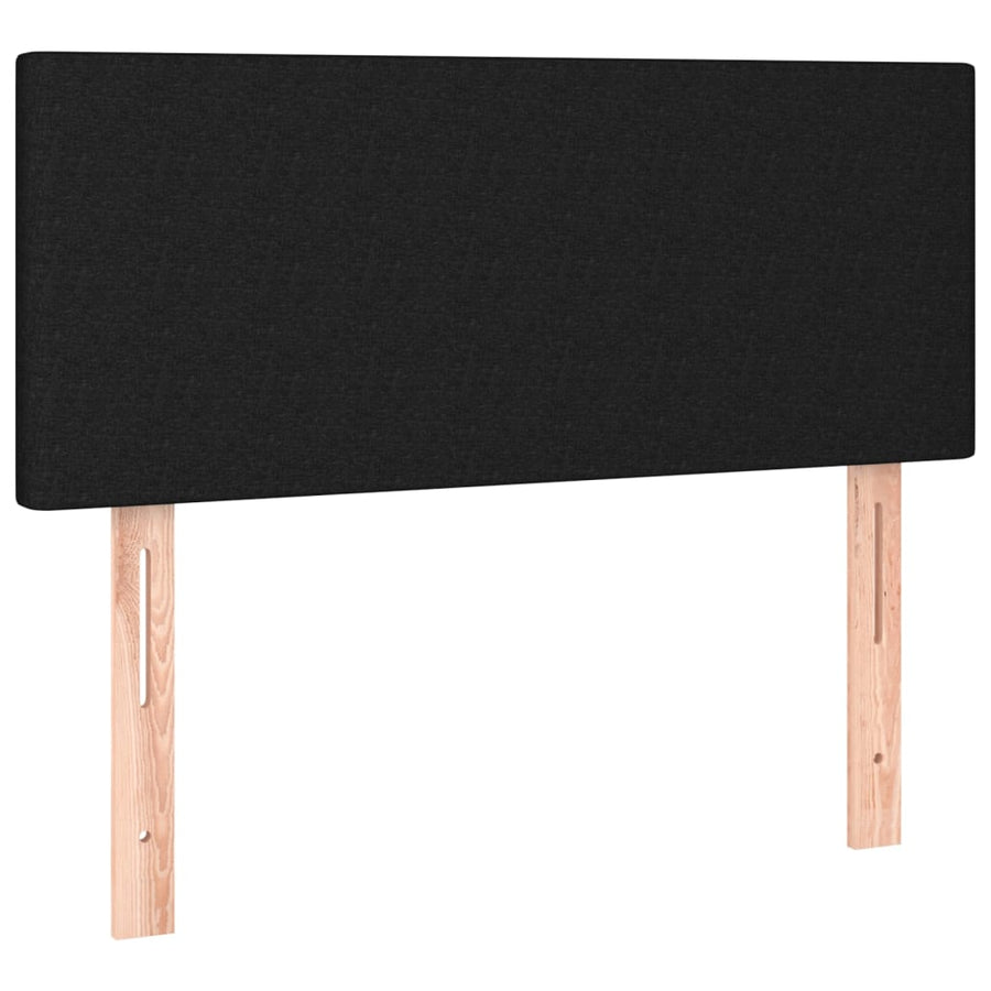 Boxspring met matras en LED stof zwart 100x200 cm 100 x 200 cm Effen ontwerp