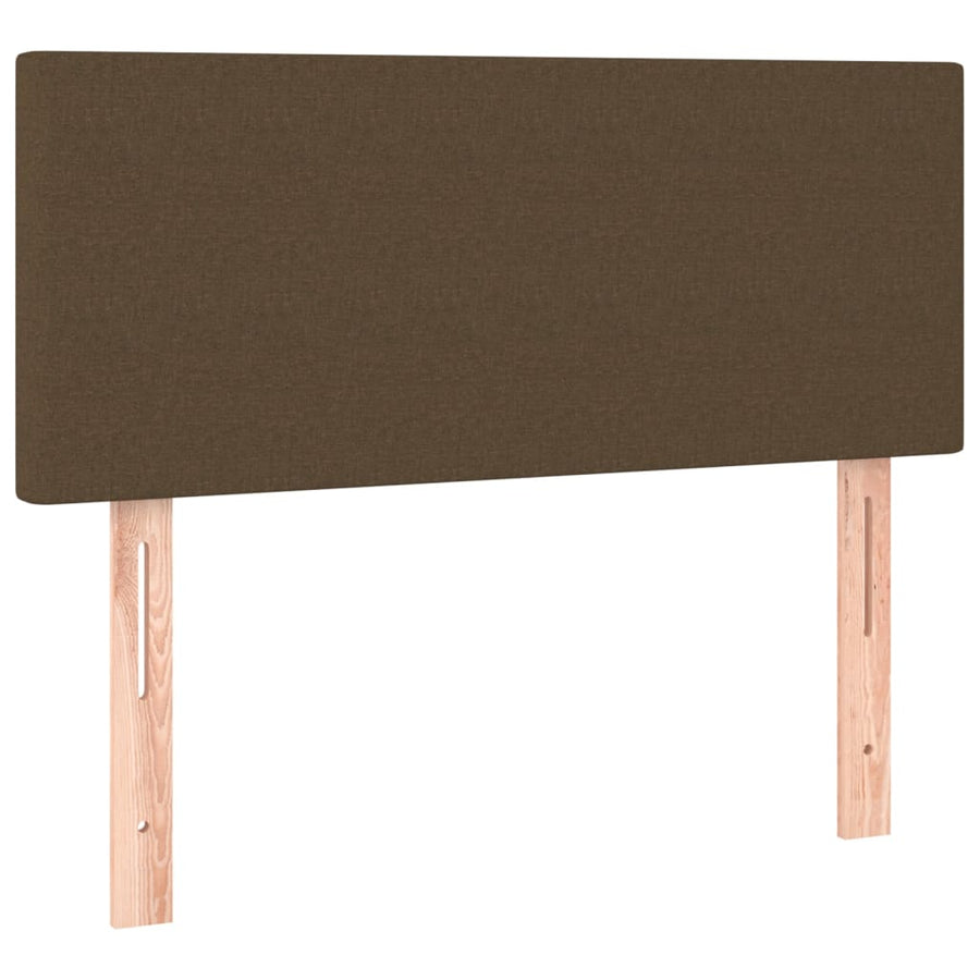 Boxspring met matras en LED stof donkerbruin 100x200 cm 100 x 200 cm Effen ontwerp
