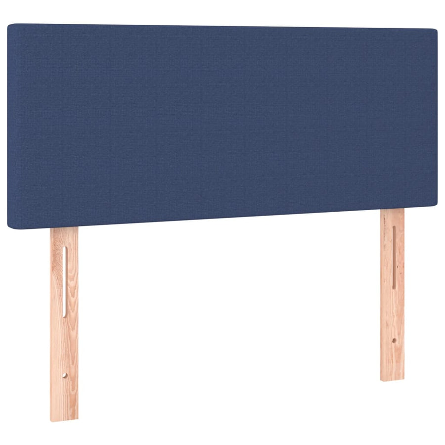 Boxspring met matras en LED stof blauw 100x200 cm 100 x 200 cm Blauw