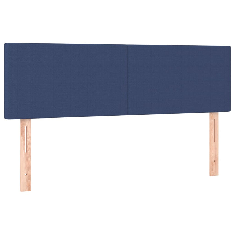 Boxspring met matras en LED stof blauw 140x190 cm 140 x 190 cm Effen ontwerp