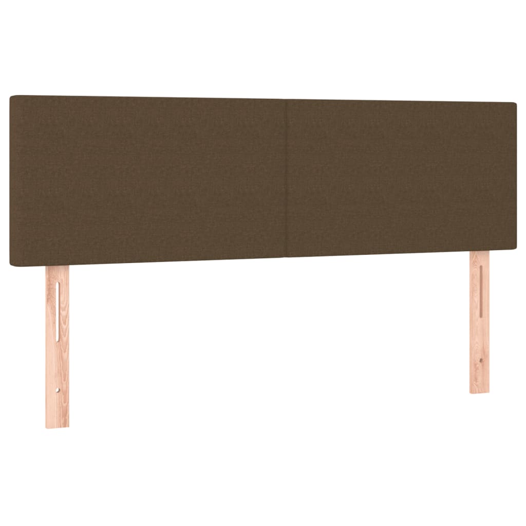 Boxspring Met Matras En Led Stof Donkerbruin 140X200 Cm