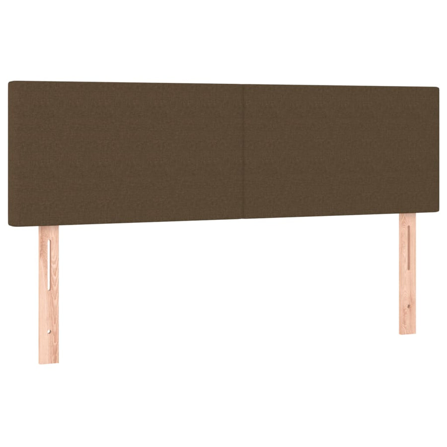 Boxspring Met Matras En Led Stof Donkerbruin 140X200 Cm