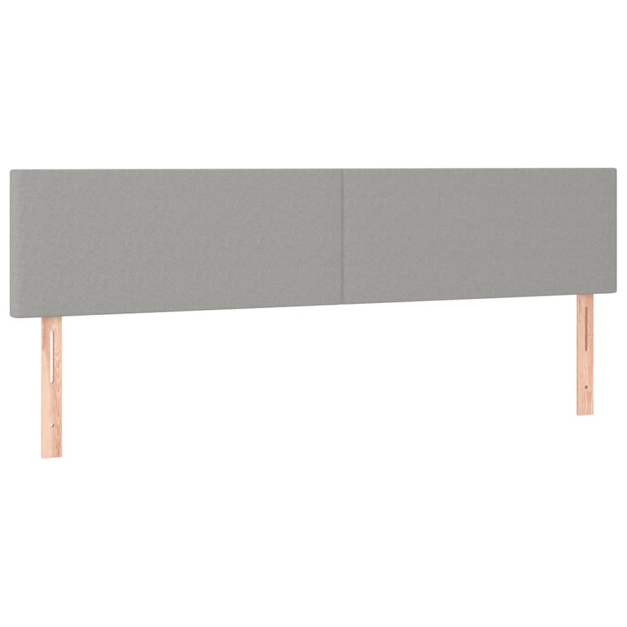 Boxspring met matras en LED stof lichtgrijs 200x200 cm 200 x 200 cm Effen ontwerp