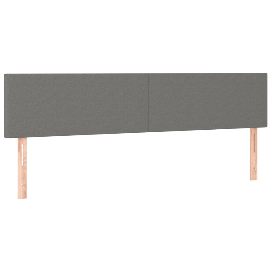Boxspring met matras en LED stof donkergrijs 200x200 cm 200 x 200 cm Effen ontwerp