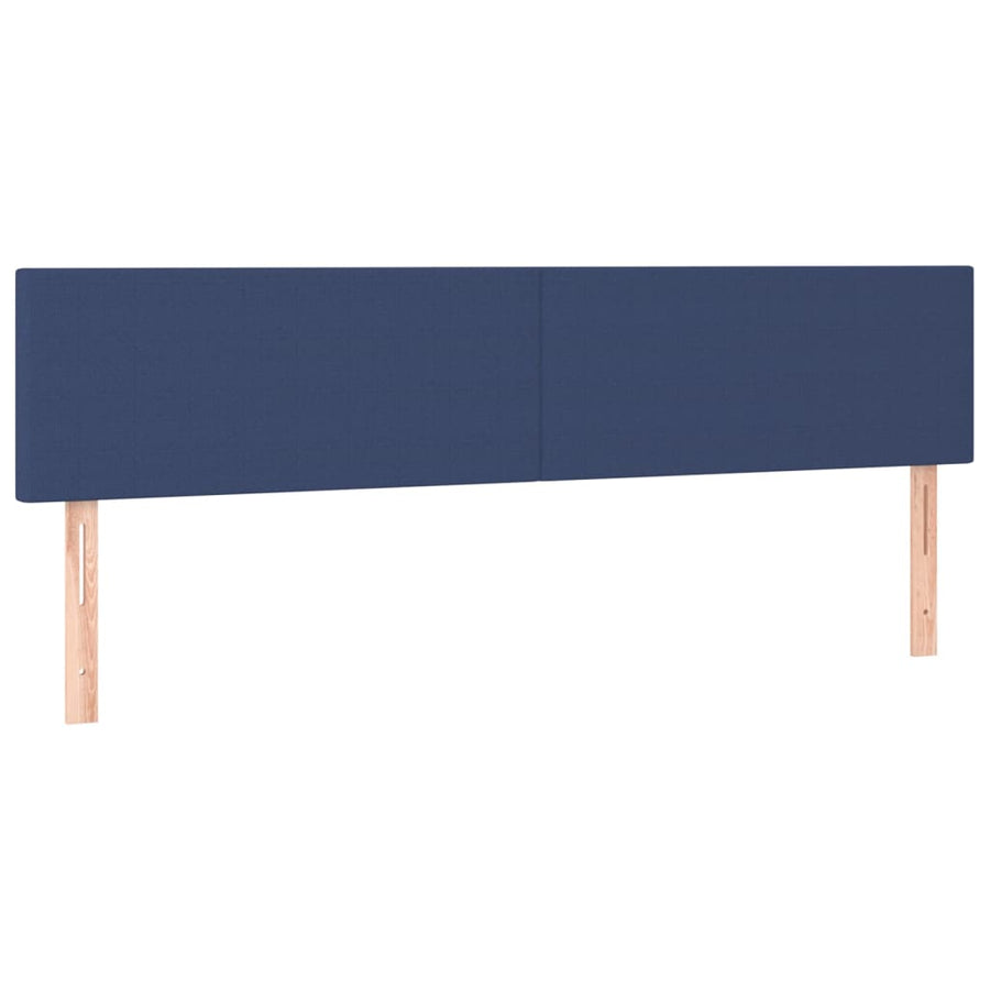Boxspring met matras en LED stof blauw 200x200 cm 200 x 200 cm Blauw