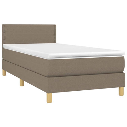 Boxspring met matras en LED stof taupe 80x200 cm 90 x 200 cm Taupe