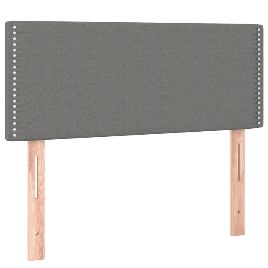 Boxspring met matras en LED stof donkergrijs 100x200 cm 100 x 200 cm Donkergrijs