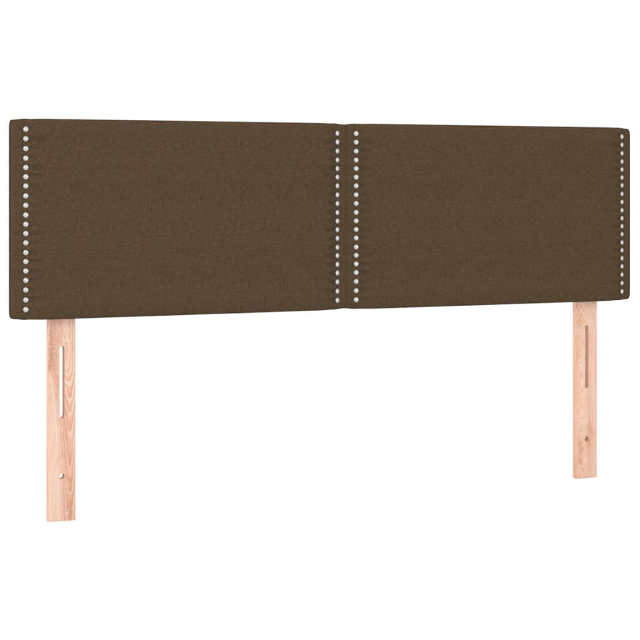 Boxspring met matras en LED stof donkerbruin 140x200 cm 140 x 200 cm Donkerbruin