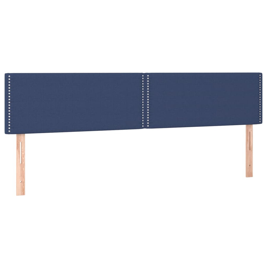Boxspring Met Matras En Led Stof Blauw 180 x 200 cm Effen met spijkers