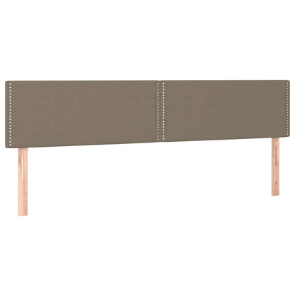 Boxspring met matras en LED stof taupe 200x200 cm 200 x 200 cm Effen met spijkers