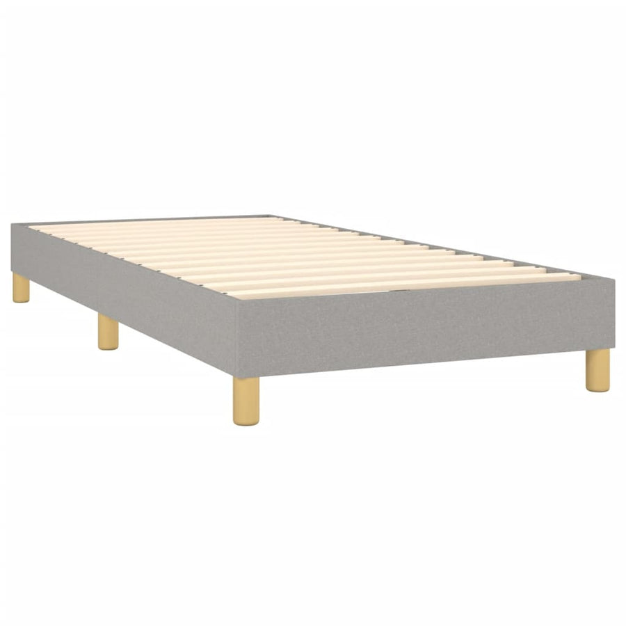 Boxspring met matras en LED stof lichtgrijs 80x200 cm 80 x 200 cm Lichtgrijs