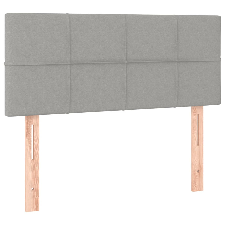 Boxspring met matras en LED stof lichtgrijs 80x200 cm 80 x 200 cm Lichtgrijs