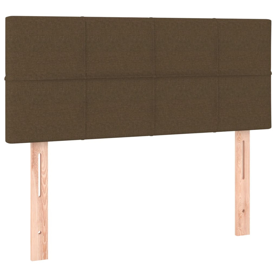 Boxspring met matras en LED stof donkerbruin 90x190 cm 90 x 190 cm Donkerbruin