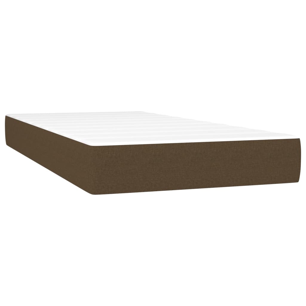 Boxspring met matras en LED stof donkerbruin 80x200 cm 90 x 200 cm Donkerbruin