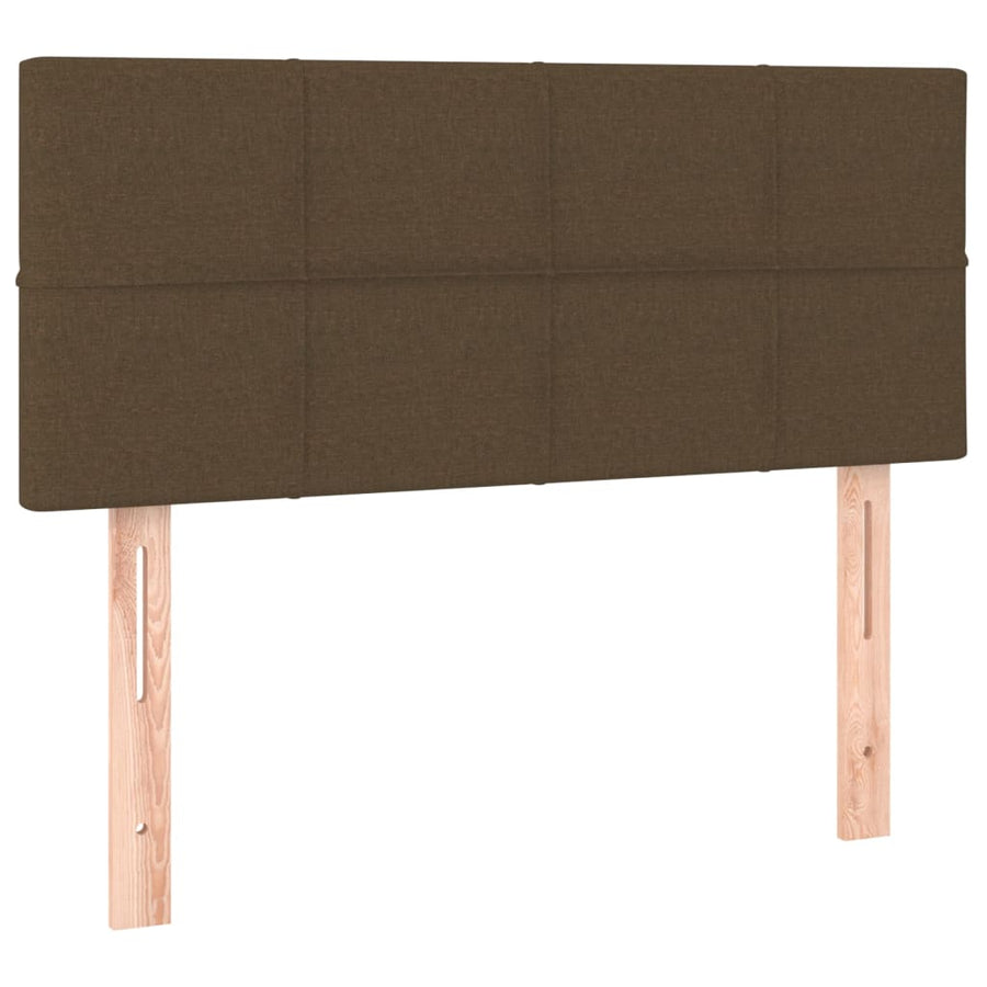 Boxspring met matras en LED stof donkerbruin 100x200 cm 100 x 200 cm Donkerbruin