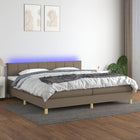 Boxspring met matras 200x200 cm taupe