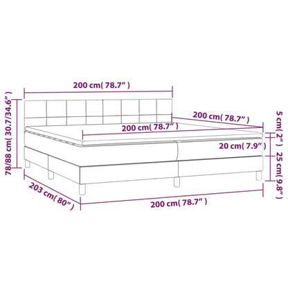 Boxspring met matras en LED stof crèmekleurig 200x200 cm