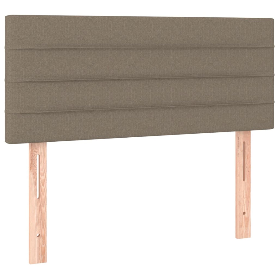 Boxspring met matras en LED stof taupe 90x190 cm 90 x 190 cm Horizontale strepen