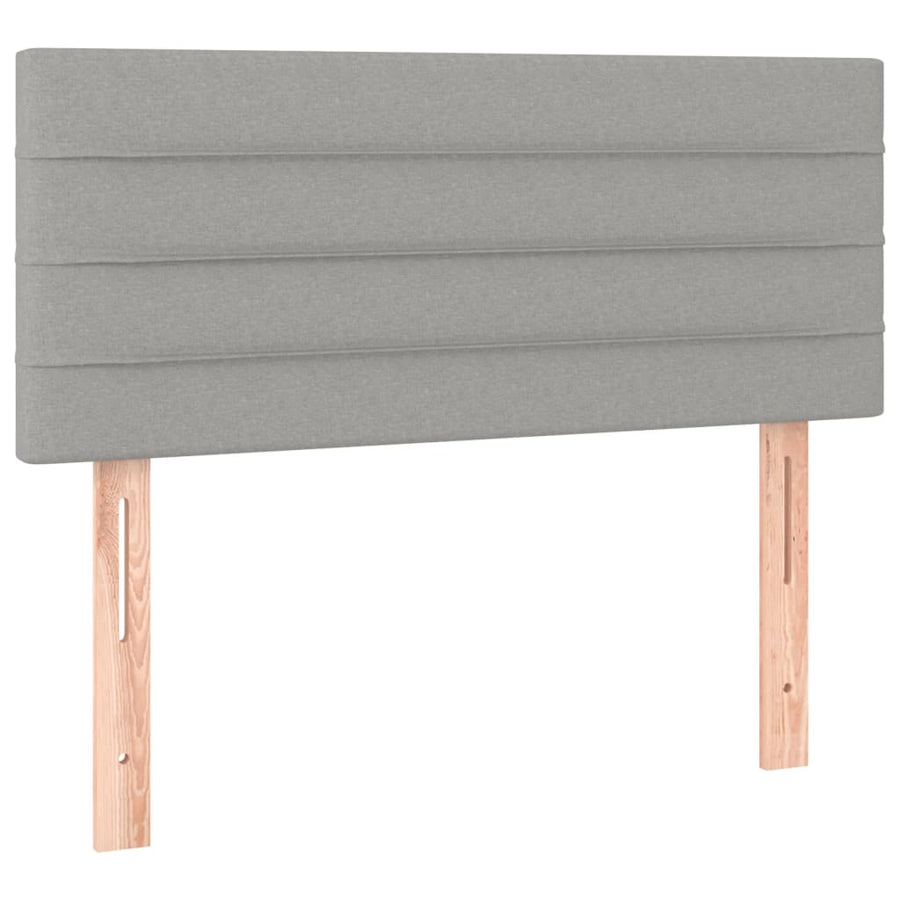 Boxspring met matras en LED stof lichtgrijs 100x200 cm 100 x 200 cm Lichtgrijs