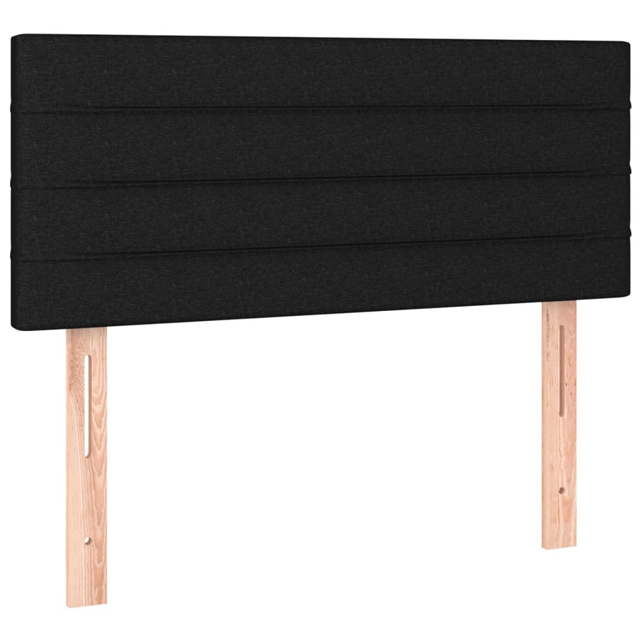 Boxspring met matras en LED stof zwart 100x200 cm 100 x 200 cm Horizontale strepen