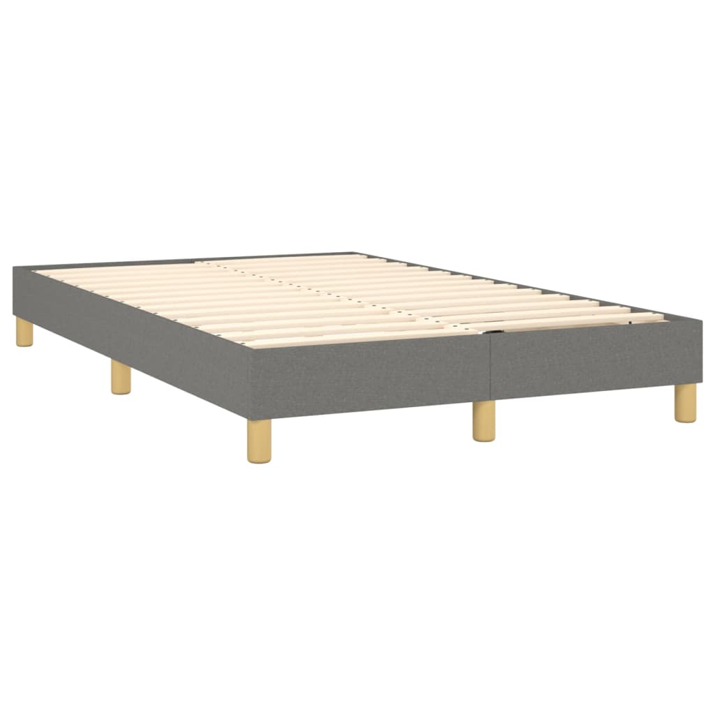 Boxspring met matras en LED stof donkergrijs 120x200 cm 120 x 200 cm Horizontale strepen