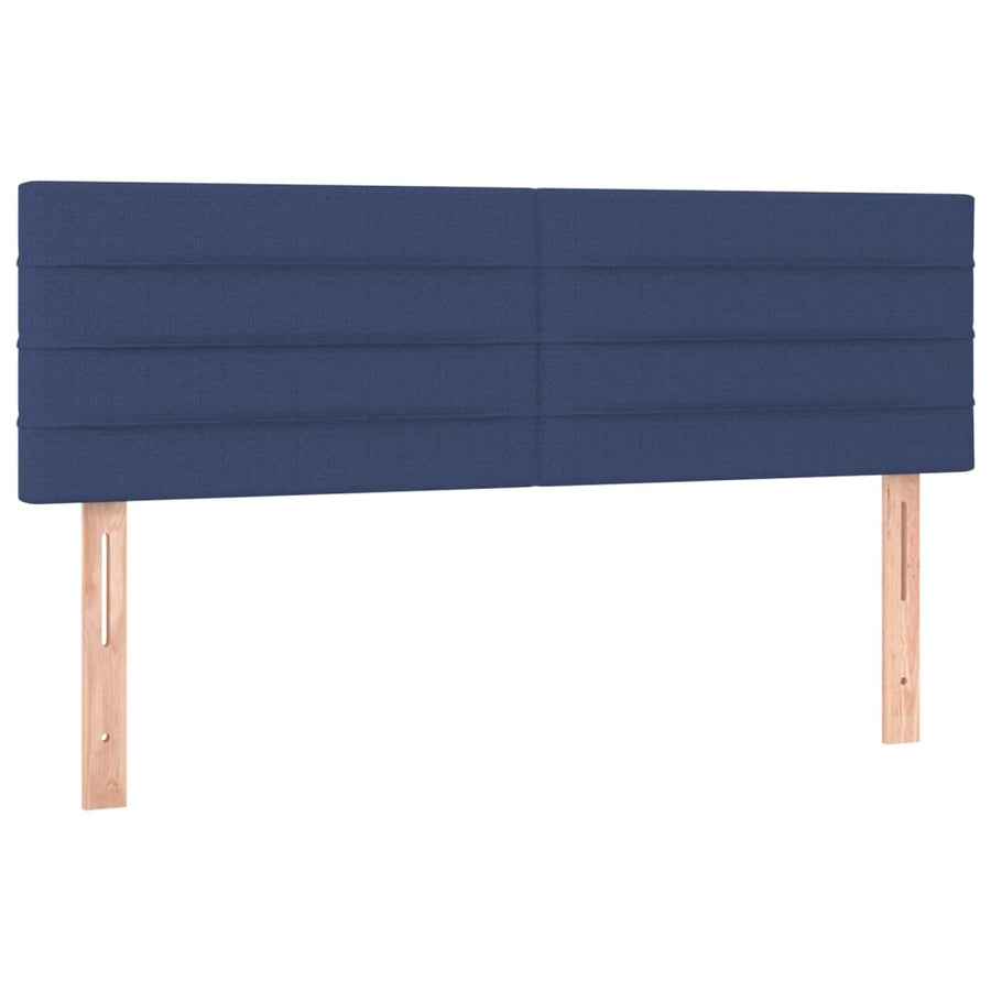 Boxspring met matras en LED stof blauw 140x190 cm 140 x 190 cm Horizontale strepen