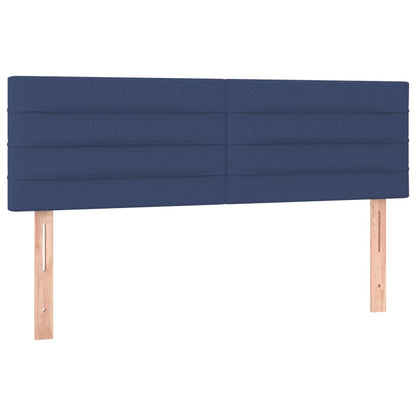 Boxspring met matras en LED stof blauw 140x200 cm 140 x 200 cm Blauw