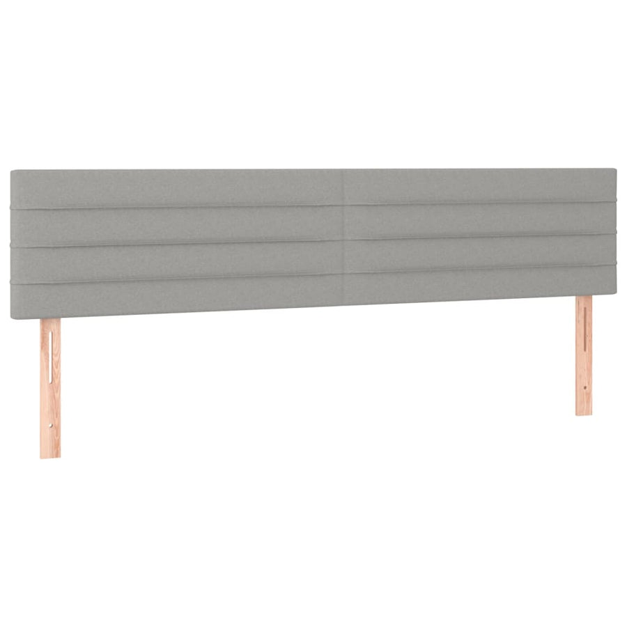 Boxspring met matras en LED stof lichtgrijs 200x200 cm 200 x 200 cm Lichtgrijs